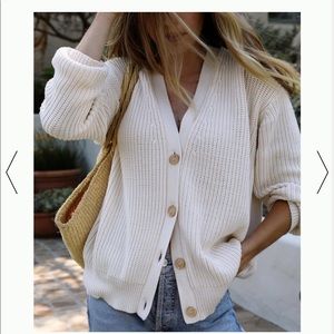 Jenni Kayne Cotton Cocoon Cardigan in Ivory
